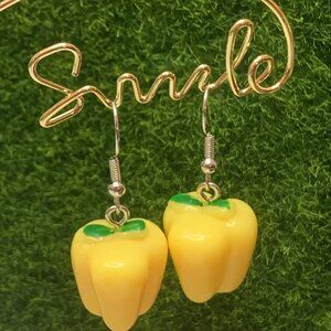 Green Pepper Earring, Funny Food Earring, Gift Idea, Food Jewelry, Chef …